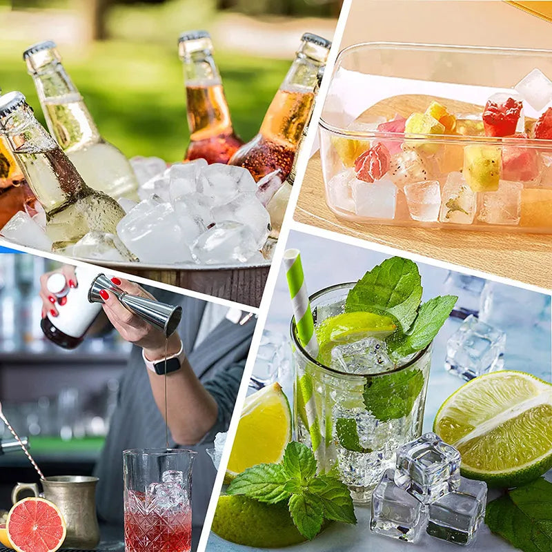 SILIKOLOVE Creative Honeycomb Ice Cube Tray Reusable Silicone Ice Mold Ice cube Maker BPA Free Ice Mould with Removable Lids