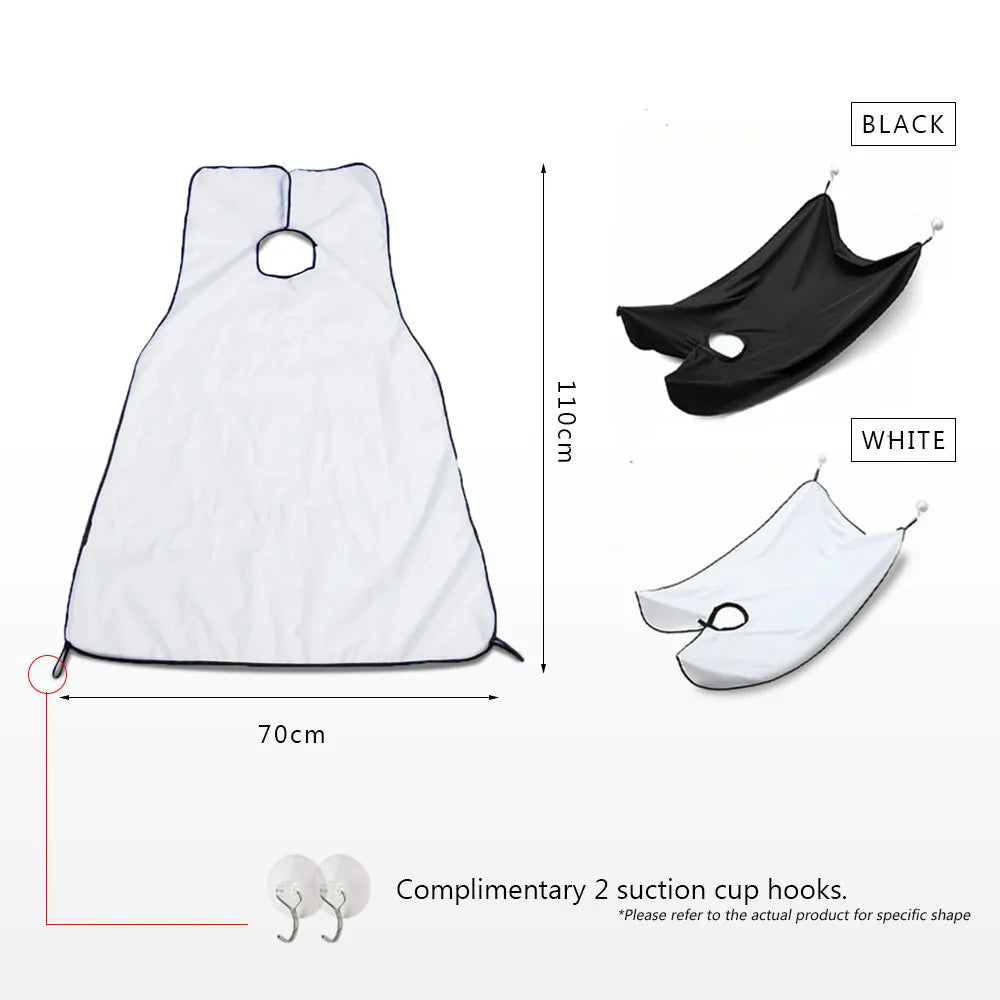Shaving Apron for Men, Shaving Apron, Adult Bib, Shaver, Cleaning, Clean, No mess, Men's Apron, Beard, Sticks to mirror, clean hair free sink.