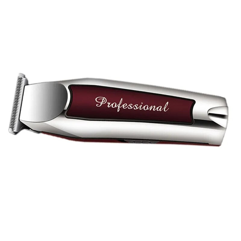 Men's cordless beard clippers. Rechargeable cordless hair trimmer. Men's grooming, professional electric hair clipper, beard cutting, machine edge outline.