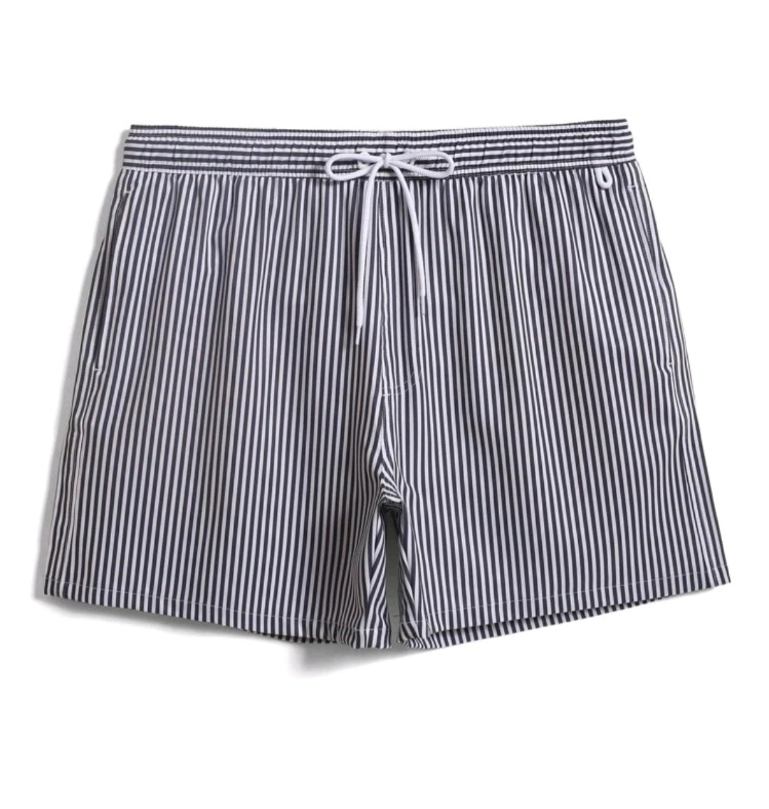 Blue and white striped swimshorts