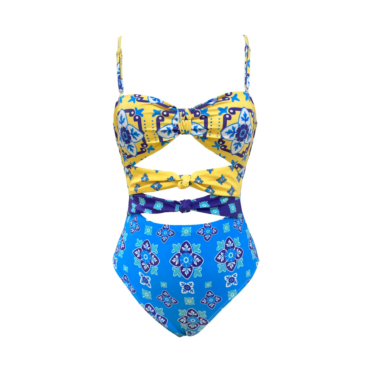 Leaves Print One-Piece Swimwear with Cover-Up – Sexy Bodysuit for Women