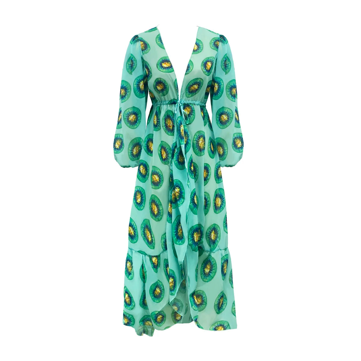 Leaves Print One-Piece Swimwear with Cover-Up – Sexy Bodysuit for Women