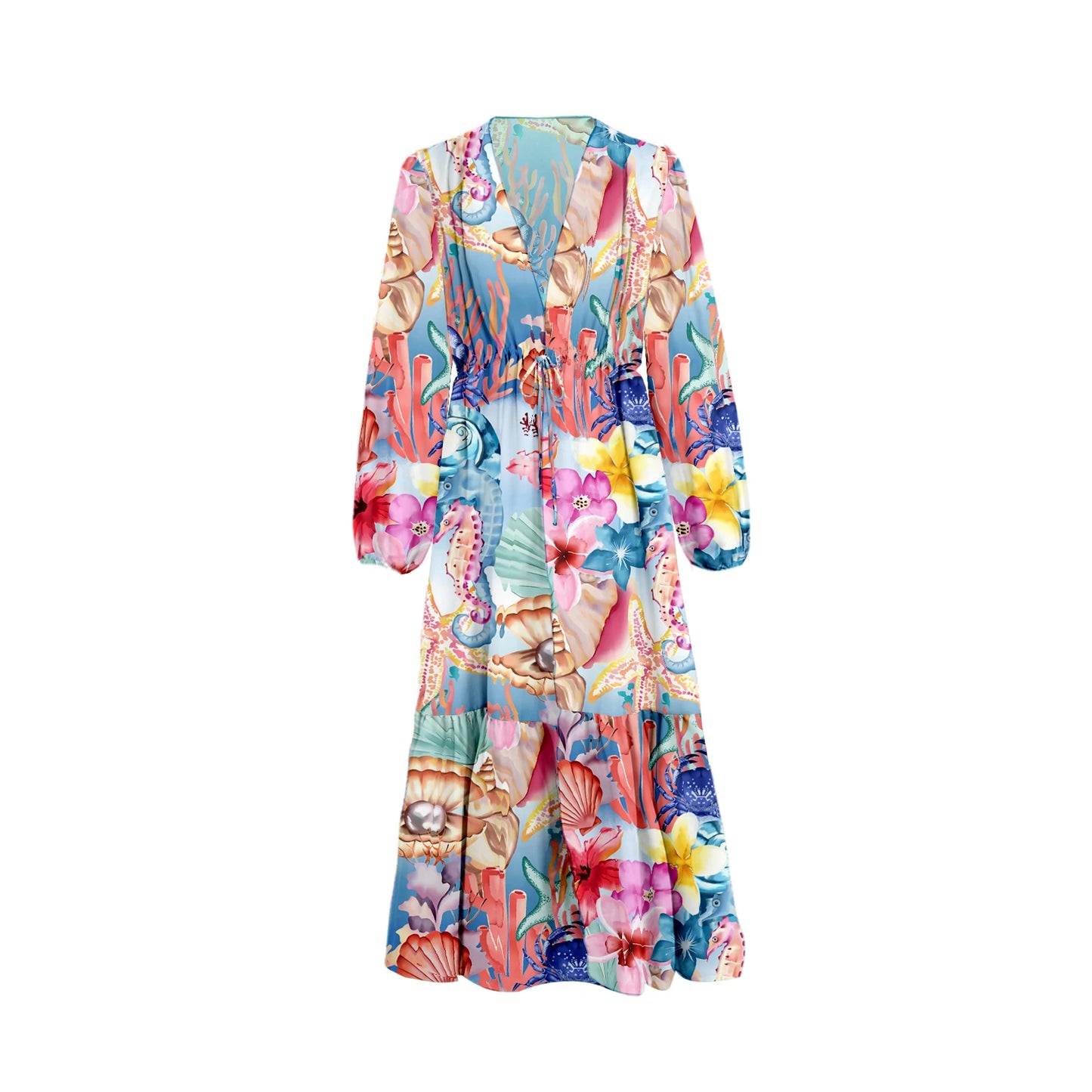 Leaves Print One-Piece Swimwear with Cover-Up – Sexy Bodysuit for Women