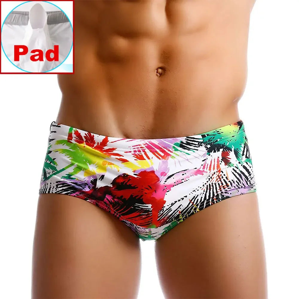Men Swimwear Palm Multicolor Swimming Trunks - Beach Surf Shorts