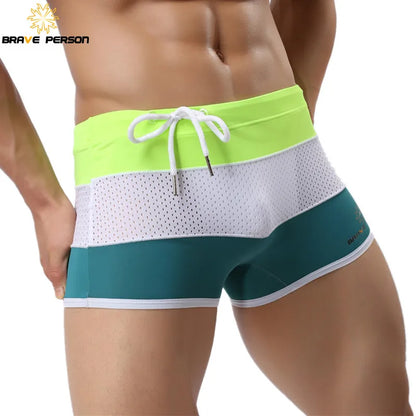 Men’s Patchwork Swim Trunks – Soft & Breathable Beach Shorts