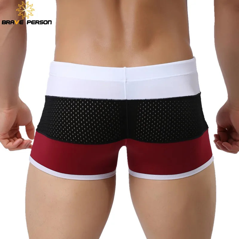 Men’s Patchwork Swim Trunks – Soft & Breathable Beach Shorts