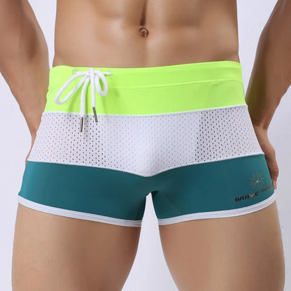 Men’s Patchwork Swim Trunks – Soft & Breathable Beach Shorts