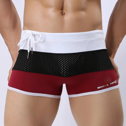 Men’s Patchwork Swim Trunks – Soft & Breathable Beach Shorts