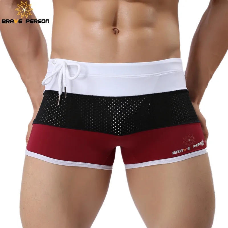Men’s Patchwork Swim Trunks – Soft & Breathable Beach Shorts