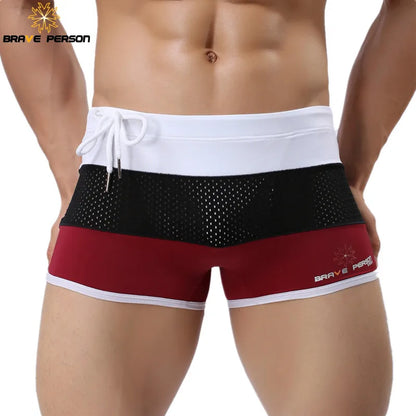 Men’s Patchwork Swim Trunks – Soft & Breathable Beach Shorts