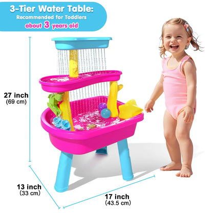 VATOS 3-Tier Kids Water Table with 37-Piece Set