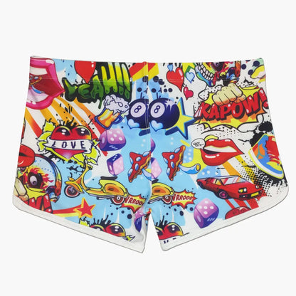 Men's Cartoon Swim Shorts - Quick Dry Swimwear for Beach & Surfing