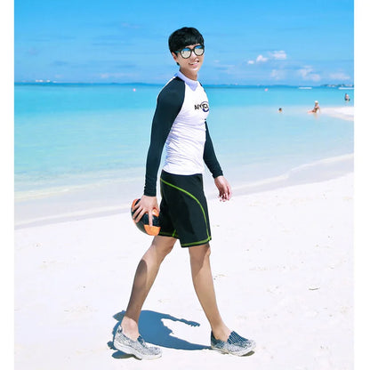 Men's Rash Guard Swim Shirts and Trunks - UV Protection, Quick-Dry Beach & Fishing Wear
