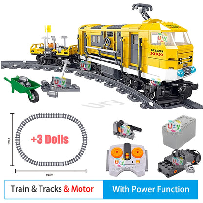 Electric City Cargo Steam Train Set - RC Building Blocks Toy for Kids