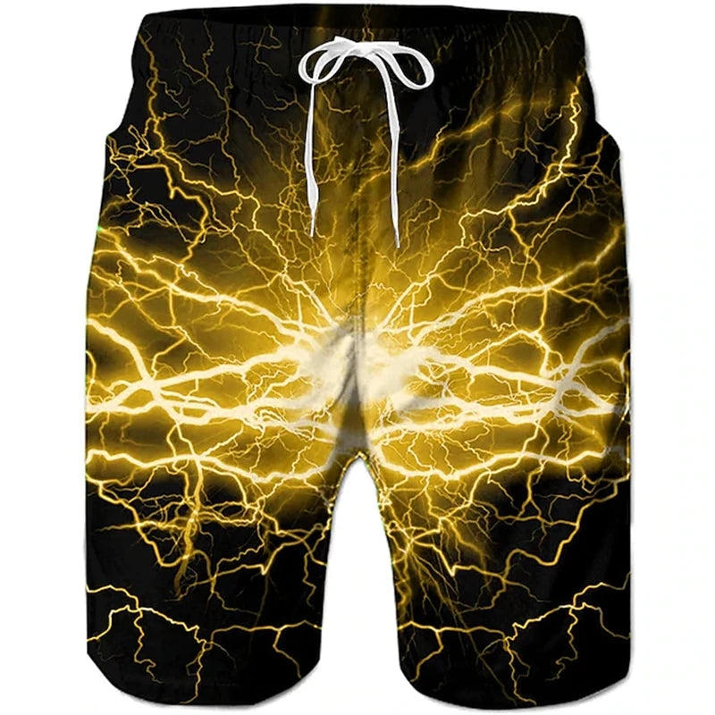 3D Printed Seawater Beach Shorts for Men – Summer Board Shorts for Adults & Kids