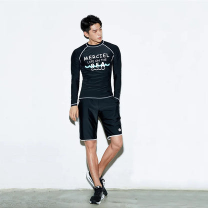 Men's Rash Guard Swim Shirts and Trunks - UV Protection, Quick-Dry Beach & Fishing Wear