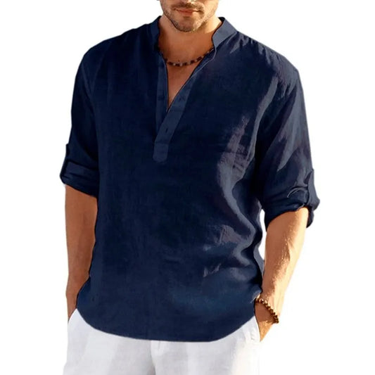 Men's Linen Long Sleeve T-Shirt