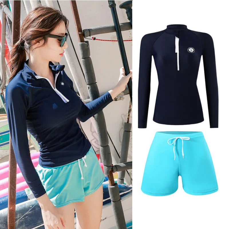 Men's Rash Guard Swim Shirts and Trunks - UV Protection, Quick-Dry Beach & Fishing Wear