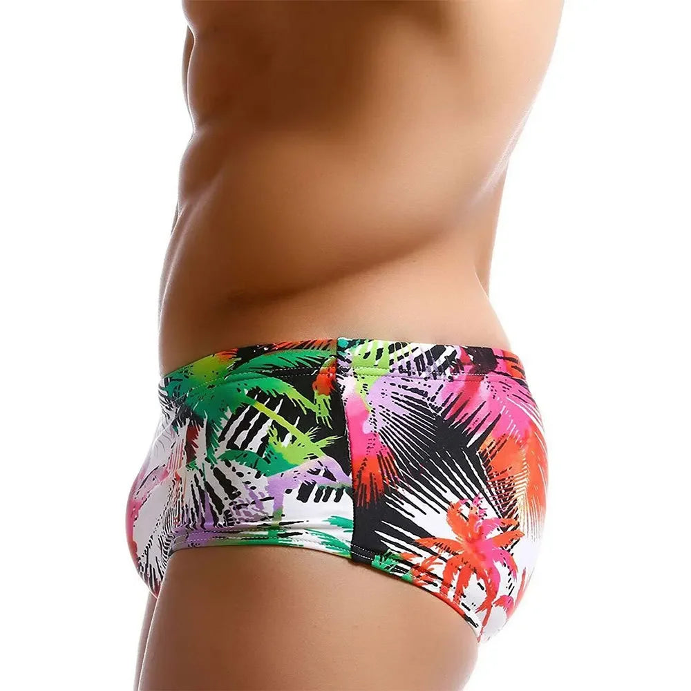 Men Swimwear Palm Multicolor Swimming Trunks - Beach Surf Shorts