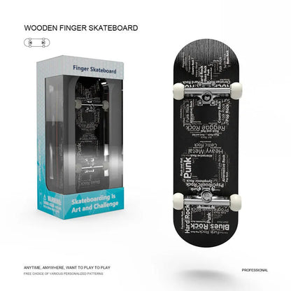 Wooden Finger Skateboard – Mini Pro Fingerboard Toy for Teens, Stress Relief & Tricks