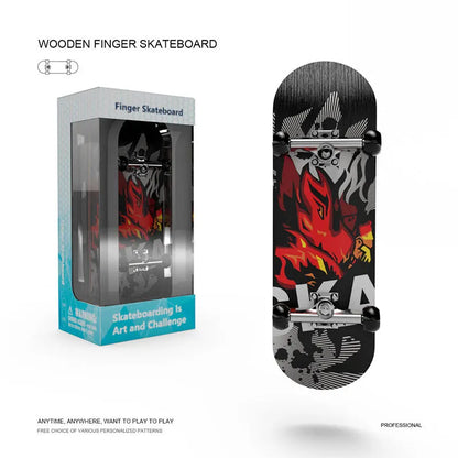 Wooden Finger Skateboard – Mini Pro Fingerboard Toy for Teens, Stress Relief & Tricks