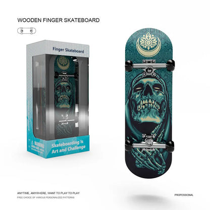 Wooden Finger Skateboard – Mini Pro Fingerboard Toy for Teens, Stress Relief & Tricks