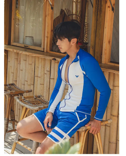 Men's Rash Guard Swim Shirts and Trunks - UV Protection, Quick-Dry Beach & Fishing Wear