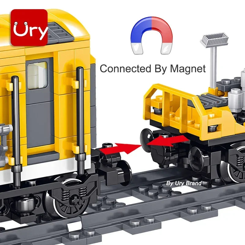 Electric City Cargo Steam Train Set - RC Building Blocks Toy for Kids