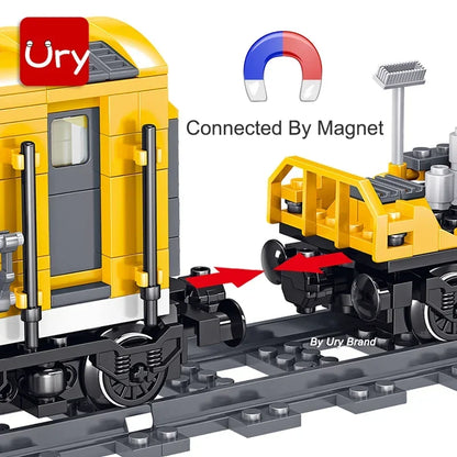 Electric City Cargo Steam Train Set - RC Building Blocks Toy for Kids