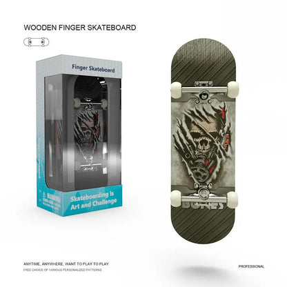 Wooden Finger Skateboard – Mini Pro Fingerboard Toy for Teens, Stress Relief & Tricks