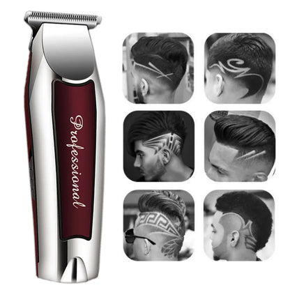 Men's cordless beard clippers. Rechargeable cordless hair trimmer. Men's grooming, professional electric hair clipper, beard cutting, machine edge outline.