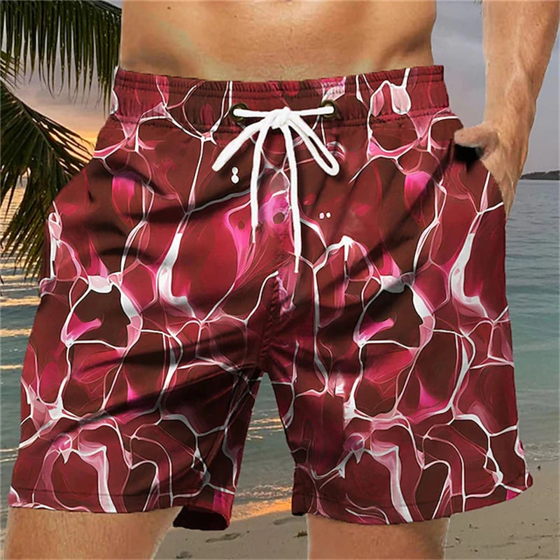 3D Printed Seawater Beach Shorts for Men – Summer Board Shorts for Adults & Kids