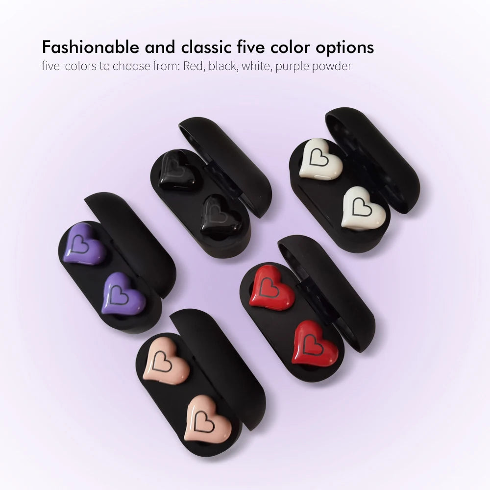 Heart-Shaped In-Ear Wireless Bluetooth Earphones with Noise Reduction – Cute and Fashionable Gift for Girls