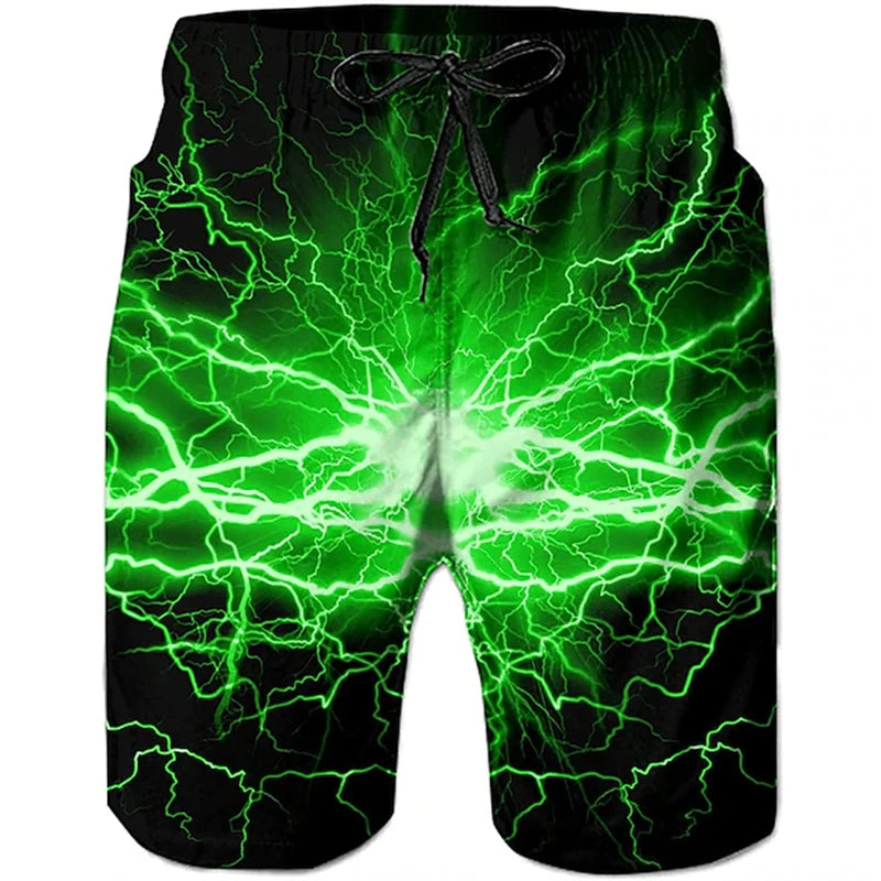 3D Printed Seawater Beach Shorts for Men – Summer Board Shorts for Adults & Kids