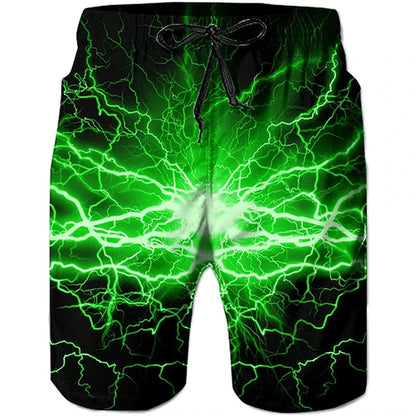 3D Printed Seawater Beach Shorts for Men – Summer Board Shorts for Adults & Kids