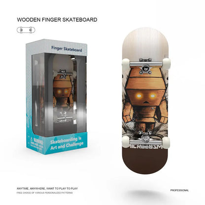 Wooden Finger Skateboard – Mini Pro Fingerboard Toy for Teens, Stress Relief & Tricks