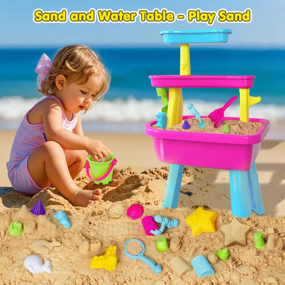 VATOS 3-Tier Kids Water Table with 37-Piece Set
