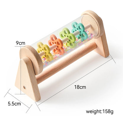 Montessori Baby Rain Stick Rainbow Hourglass Music Rattle – Sensory Educational Toy for Kids