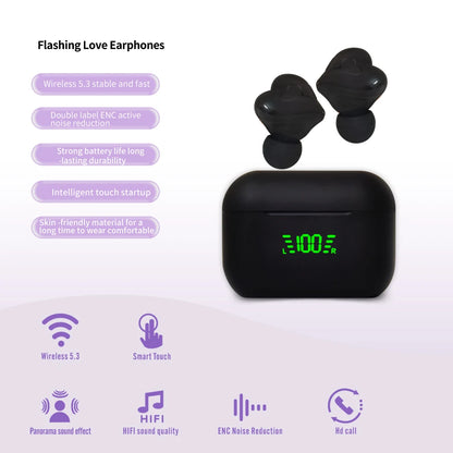 Heart-Shaped In-Ear Wireless Bluetooth Earphones with Noise Reduction – Cute and Fashionable Gift for Girls