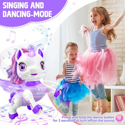Smart LED Interactive Robotic Unicorn – Remote-Controlled Rechargeable Companion for Girls (Ages 3–8) – Purple