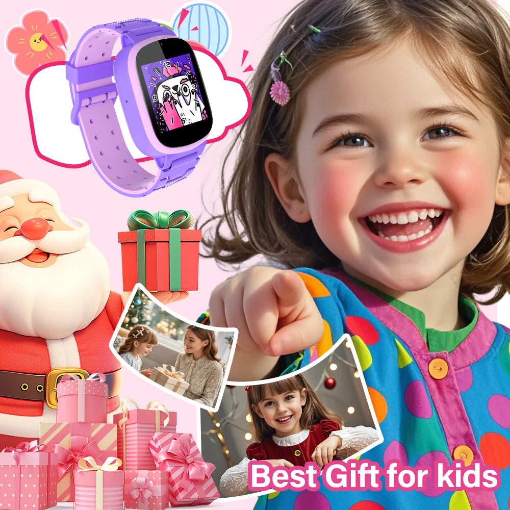 KESHUYOU i19 Smart Watch with HD Touch Screen, Camera, Puzzle Games, and More – Ideal Birthday Gift for Girls
