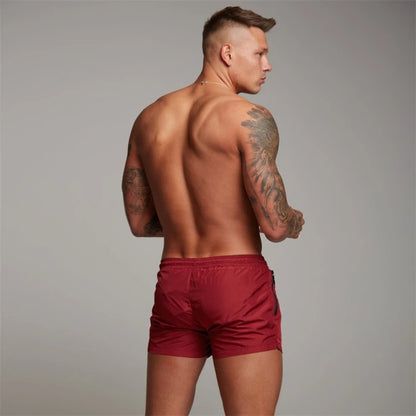 Men's Swim Trunks with Zipper Pockets - Quick Dry Beach Board Shorts