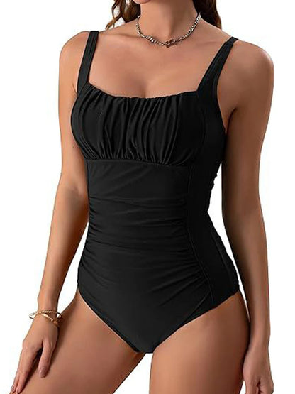 One-Piece Slim Vintage Swimwear for Women – Sexy Floral Monokini