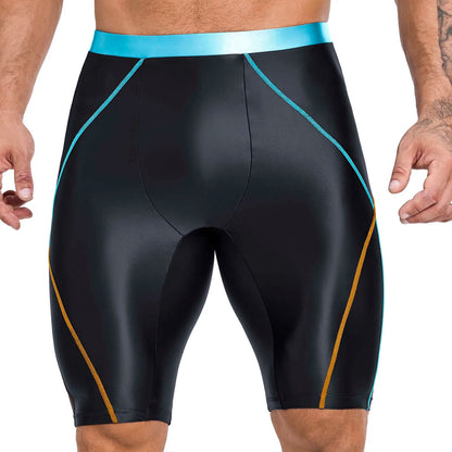 AMORESY Men's Casual Fitness Five-Quarter Shorts - Cycling & Wrestling Satin Glossy Pants