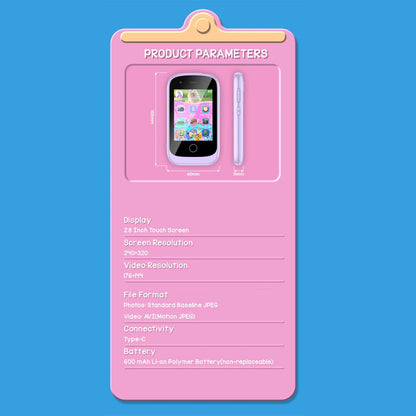 Kids Unicorn Smart Toy Phone with Camera – Touchscreen Educational MP3 Player for Girls (Ages 3–8)