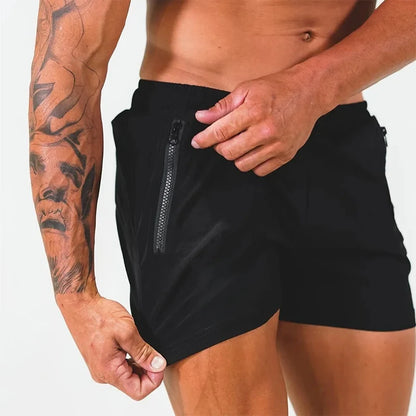 Men's Swim Trunks with Zipper Pockets - Quick Dry Beach Board Shorts