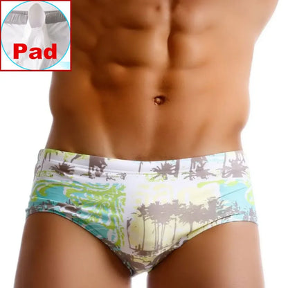 Men's Swimwear - Traditional Cut Palm Beach Swim Boxer Briefs