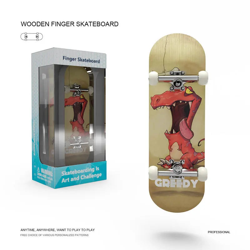 Wooden Finger Skateboard – Mini Pro Fingerboard Toy for Teens, Stress Relief & Tricks