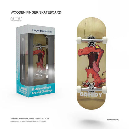 Wooden Finger Skateboard – Mini Pro Fingerboard Toy for Teens, Stress Relief & Tricks