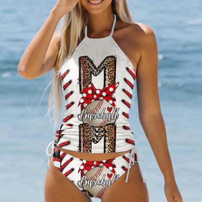 Plus Size Women's Printed Tankini Bikini Set – 2-Piece Swimwear with Underwire